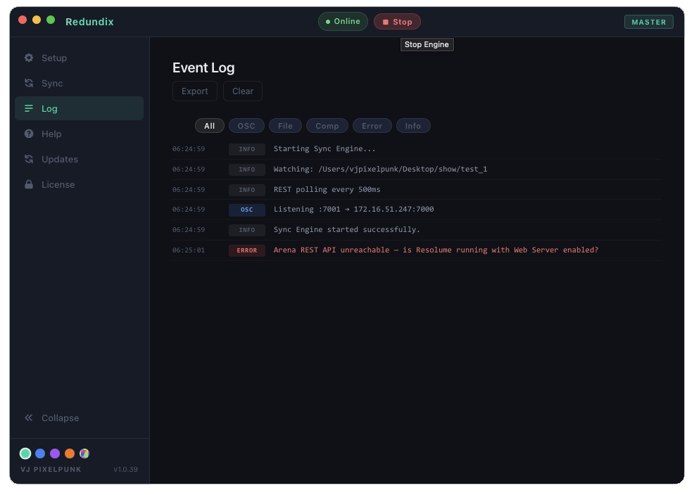 Redundix — System Diagnostics