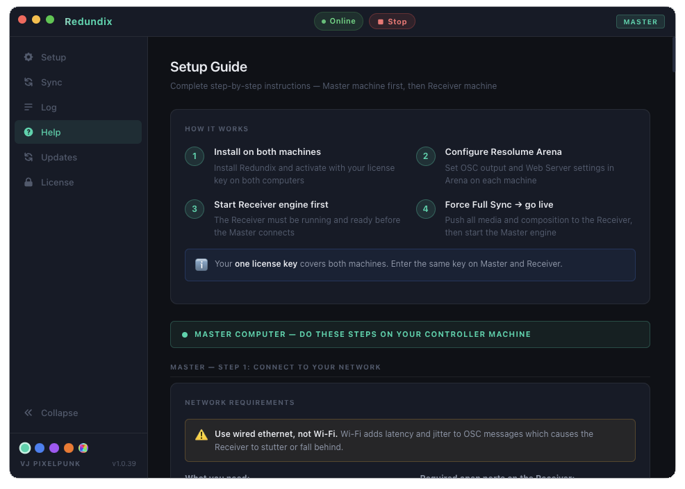 Redundix — Sync Control